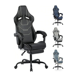 <span class=keywords><strong>Chaise</strong></span> de jeu ergonomique DDP avec repose-pieds, <span class=keywords><strong>chaise</strong></span> d'ordinateur de course réglable en hauteur, <span class=keywords><strong>chaise</strong></span> d'ordinateur rembourrée avec soutien lombaire, noire - Product Image 1