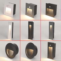 Lampe d'escalier encastrée LED étanche IP65 en aluminium pour extérieur, jardin, couloir, 3W, 3000K, blanc chaud