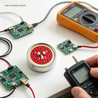 Tête de microphone en forme de cœur de 16 mm de large, adaptée au capteur d'instruments, à l'enregistrement vocal et aux solutions d'acquisition audio
