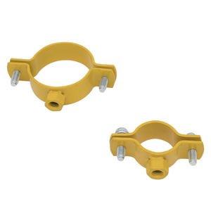 Zinc-plated 2.5mm Plastic Coating Heavy Duty Pipe <b>Clamps</b> With Reinforced Band Two Side Screw - Product Image 1
