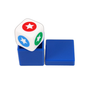 Blue Plastic Magic <b>Dice</b> With Green Star Pattern For Close-Up Tricks Youth 15-35 Years Old Customizable - Product Image 2