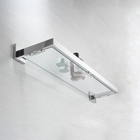 Accessoires de salle de bain, étagère en verre trempé noir, support en acier inoxydable 304, étagères d'angle en verre pour salle de bain