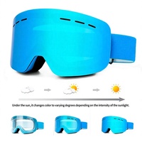 Masque de ski/snowboard jaune photochromique avec protection UV400, vision claire à faible luminosité, contraste élevé, mousse triple couche, unisexe, anti-éblouissement
