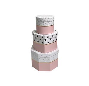 Venta directa de fábrica 3 piezas amor floristería entrega regalo multiforma mezcla de dos colores corazón redondo seis esquinas flor caja de papel - Product Image 3