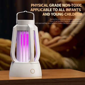 Lampe anti-moustiques électrique portable 3 modes avec éclairage de camping, rechargeable USB, piège à insectes et tue-mouches pour patio et bureau - Product Image 5