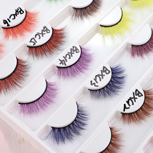 BXC 5d 3d false mink eyelashes synthetic colorful eyelashes private label custom box eyelash color - Product Image 1