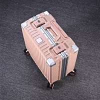 Maleta de Viaje Moderna de Aluminio de 20 Pulgadas, Unisex, con Ruedas Silenciosas, Candado TSA, Puerto de Carga USB, Carcasa Rígida Antirrobo
