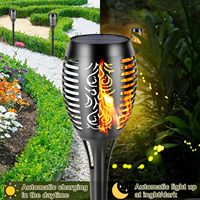 Lampe solaire à flamme lampe de jardin étanche extérieure torche réaliste lampe de paysage solaire