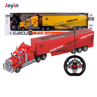 Camion télécommandé 2,4 GHz pour enfants, véhicule de transport avec phares, idéal pour les camions américains et les remorques
