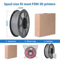 Filament PLA économique en vrac 1,75 mm, carton de 1 kg, lot économique pour les ateliers d'impression, les ateliers, les studios et les maker spaces