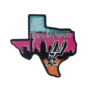 Disponibili Toppe Ricamate Termoadesive Bling Texas di <span class=keywords><strong>Grandi</strong></span> Dimensioni con Logo della Squadra Antonio Spurs, Toppe con Paillettes per T-shirt e Felpe - Product Image 1