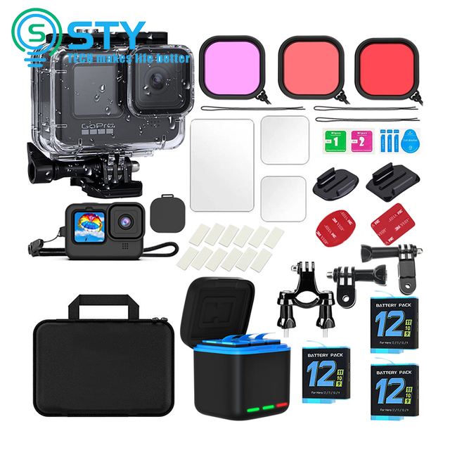 STY 38 in 1 Action & Sports Gopros Camera Accessories Combo Kit Original 38-in-1 for Gorpo Hero 11 10 9 8 Go Pro Accessory Set