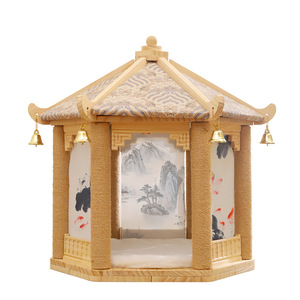 Árbol para gatos Ancient Pavilion de madera maciza con poste rascador, casa para gatos que no suelta pelo, para gatos de interior. - Product Image 5