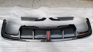 KB phong cách sợi carbon phía sau Bumper <span class=keywords><strong>Rear</strong></span> Lip Spoiler khuếch tán cho Audi A4 S4 Sline b9.5 2020-2022 với đèn LED phanh - Product Image 4
