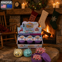 Boîte Mystère Originale de Noël : Douze Pièces de Jouets Squishy Dumpling Lumineux dans le Noir, Motif Cornes de Renne et Grinch, Thème Fortune Blowing Glow, USA