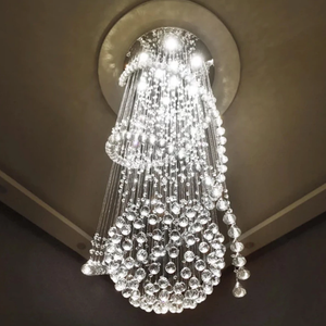 Hiện đại K9 pha lê xoắn ốc giọt mưa Đèn chùm chiếu sáng tuôn ra núi dẫn trần ánh sáng lịch thi đấu - Product Image 5