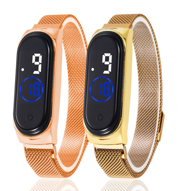 Waterproof Sport Touch Screen Wrist Watch with Luminous LED Display Alarm New Colorful Alloy Strap Fashion Digital Watch