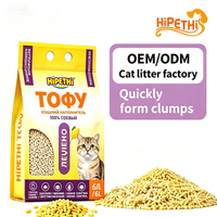 Litière pour chat au tofu en gros d'usine 5kg Agglomération rapide Faible poussière Lavable à l'eau Contrôle des odeurs Écologique Biodégradable Fournisseur OEM en vrac