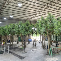 Pohon Pandanus Buatan Kraken Buatan Tangan Besar, Tahan UV, Ramah Lingkungan, Tahan Api, Sentuhan Alami, Proyek Taman Dalam Ruangan