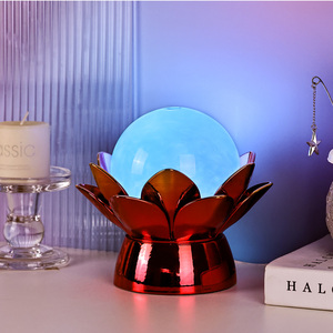 Lámpara Nocturna Creativa de Bola de Cristal LED 3D con Cambio de Color, Material de PC, Diseño Moderno, Funciona con Pilas AAA, Encantadora Nube de Loto - Product Image 6