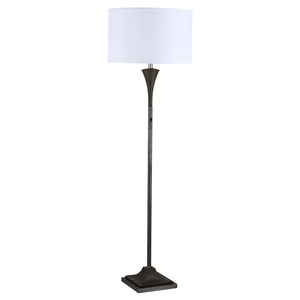 Lámpara de pie de cono blanco geométrico moderno con pantalla de tambor Blanco | Iluminación elegante para el interior de la habitación de invitados del hotel - Product Image 6