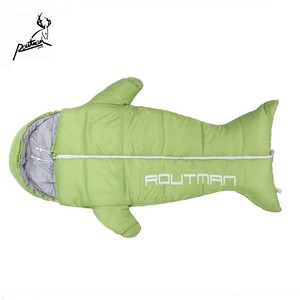 Sac de couchage chauffant pour enfants RS-93C Winter Carry Green Shark Shaped Mummy Style 3 saisons, en fibres creuses, rembourré de coton PP 250G - Product Image 5