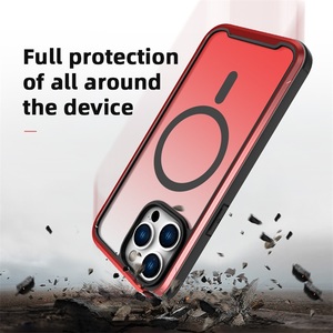 เคสโทรศัพท์กันกระแทกอลูมิเนียมหรูหราแบบชาร์จไร้สายไล่ระดับสีโปร่งใสสำหรับ15 14 13 PRO MAX แม่เหล็ก - Product Image 5