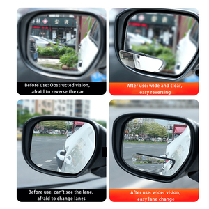 กระจกมองหลังแบบ HD ไร้กรอบ รูปทรงสี่เหลี่ยม สำหรับรถยนต์ SUV ปรับมุมมองได้ ลดจุดบอด มุมมองกว้าง พร้อมอุปกรณ์เสริม - Product Image 4