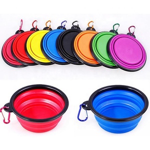 Bac à nourriture pliable portable pour animaux de compagnie, en silicone souple et sûr pour la nourriture, idéal pour les chiens et les chats lors de leurs sorties, randonnées, pour boire et pour la nourriture sèche - Product Image 1