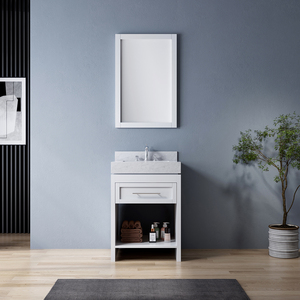 V-NONH 30'' Modern Hotel Bathroom <b>Vanity</b> Set LED <b>Mirror</b> Under-mounted Rectangle Sink School Apartment Ready Bathroom Cabinet - Product Image 1