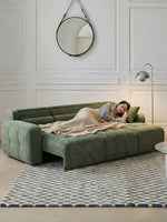 Canapé-lit électrique extensible de style médiéval en tissu chenille, une place, pour salon d'appartement