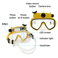 Underwater Sports Camera Mask Tempered Glass 720P 5MP Photos 32GB Expandable Storage