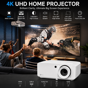 Projecteur laser 4K Optoma JEV9012 intelligent à courte focale 3D, best-seller pour le divertissement à domicile et au bureau - Product Image 1