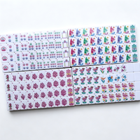 Jeu de Mahjong Tropical Flamingo Coast, tuiles de Mahjong en acrylique bleu marbré de luxe à 4 couches, tuiles de Mahjong personnalisées, prêt à être expédié