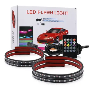 APP בקרת LED רכב RGB LED פלאש ניאון חיצוני או פנים אור מנורת רצועת רכב דקורטיבי אווירה פלאש אורות