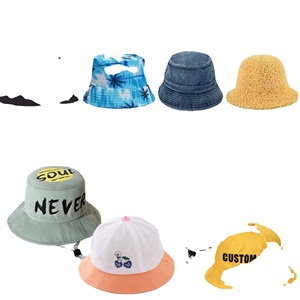 Casquette de pêche réversible en tissu recyclé avec logo personnalisé imprimé, pour enfants, bébés, plage, été, vente en gros - Product Image 4