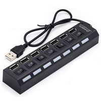 Hub USB 2.0 multiport 7 ports avec adaptateur secteur pour ordinateur – Nouveauté !