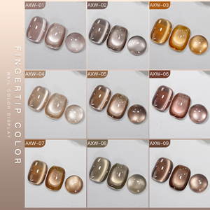 AS 15ml Série Café Vernis à Ongles Gel Magnétique Effet Chat Marque Privée Verre Brun Clair de Lune Soak Off UV Gel Nail Art <span class=keywords><strong>Manucure</strong></span> - Product Image 6