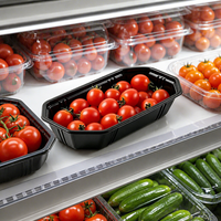Barquette alimentaire jetable en PET légère, rectangulaire ouverte, pour produits frais, qualité alimentaire certifiée ISO14001, pour sushis et chocolats