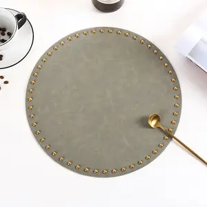 High Quality Leather Classic Placemats Round Anti Slip Desk Mat For Dinner Desk Pad