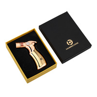 Briquet à cigares HANNICOOK haut de gamme, coupe-vent, rechargeable au butane, flamme directe créative en métal, haute température, flamme bleue