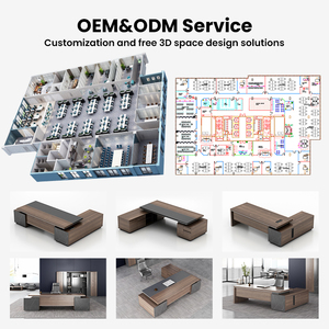 Vente en gros de bureau de luxe au design moderne PDG bureau directeur gestionnaire table de bureau en bois style panneau convertible - Product Image 2