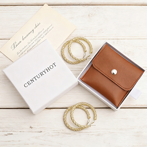 Sacs cadeaux en cuir PU personnalisés avec logo, pochettes d'emballage pour bijoux de luxe, vente en gros - Product Image 2