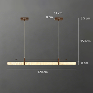 <span class=keywords><strong>Suspension</strong></span> linéaire moderne en marbre 120 cm, lampe de plafond LED dimmable pour salle à manger, îlot de <span class=keywords><strong>cuisine</strong></span>, finition bronze <span class=keywords><strong>rouge</strong></span> - Product Image 6