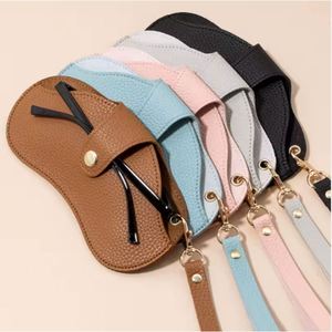 Stock PU Leather Portable <b>Glasses</b> Bag Convenient Fashionable Pure Color Sunglasses <b>Case</b> Waterproof Creative <b>Glasses</b> Storage Bag - Product Image 2