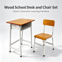 Ensemble de bureau et chaise pour étudiants en métal orange, moderne, économique, durable et écologique, idéal pour les salles de classe, les bureaux à domicile et les centres de tutorat