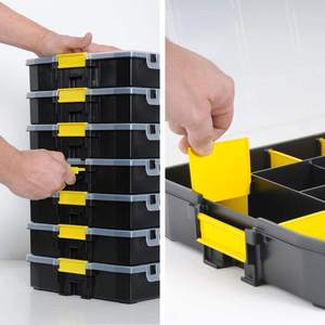 Boîte à outils en plastique Stanley Sortmaster Organizer à 16 compartiments, empilable avec fermoirs pour le rangement de petites pièces - Product Image 5