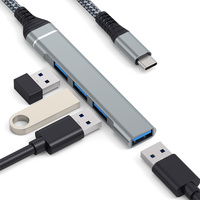 Dock ekspansi Hub kualitas tinggi, adaptor stasiun Dok Usb 4 Port Tipe C ke Usb Hub 4 in 1