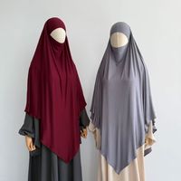 Khimar hijab modeste en jersey de coton fait main, une seule couche, extensible, pour femmes musulmanes, Eid Ramadan, islamique, à nouer dans le dos, long pour la prière