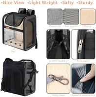 Sac à dos pour animaux de compagnie, sac à dos extensible pour chat, transporteur d'animaux approuvé par les compagnies aériennes, avec tapis confortable, maille respirante